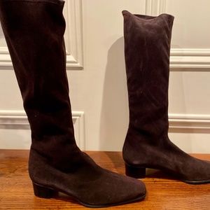 STUART WEITZMAN COLA BROWN SUEDE KNEE HIGH BOOTS